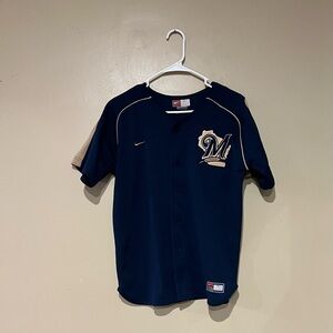 Nike Team Kids Jersey Size L Ryan Braun 8 Milwaukee Brewers MLB Baseball Gold
